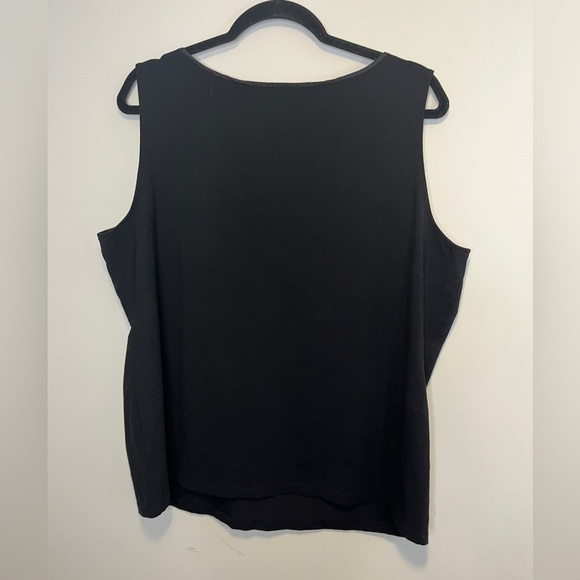 Eileen Fisher Slim Fit Scoop Neck With Neck Detail Viscose Tank 1X - Picture 2 of 6